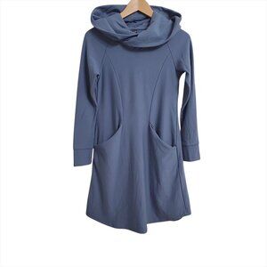 Kiya Tomlin Womens Athleisure Hooded Dress Small Long Sleeve Blue Pocket…